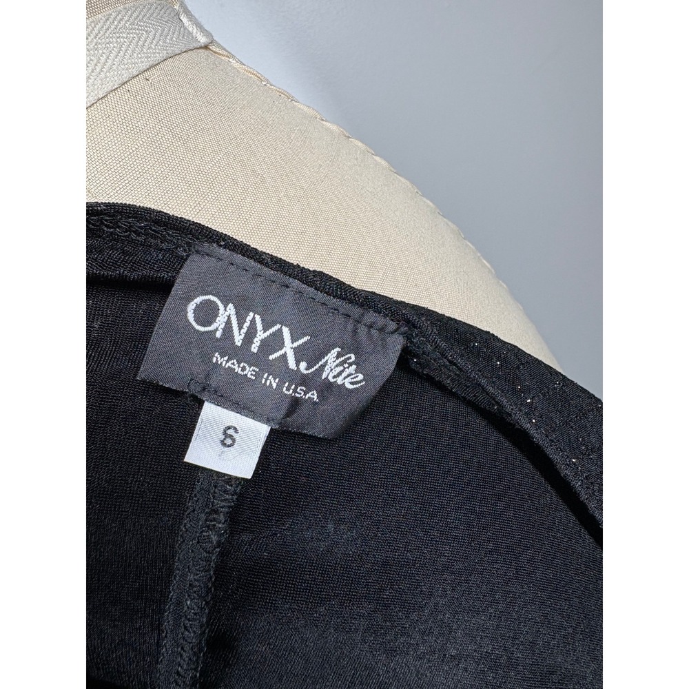 Vintage Y2K Stretchy Glittery Top Small Black Sparkle Whimsigoth 90s Onyx Nite - Picture 7 of 8